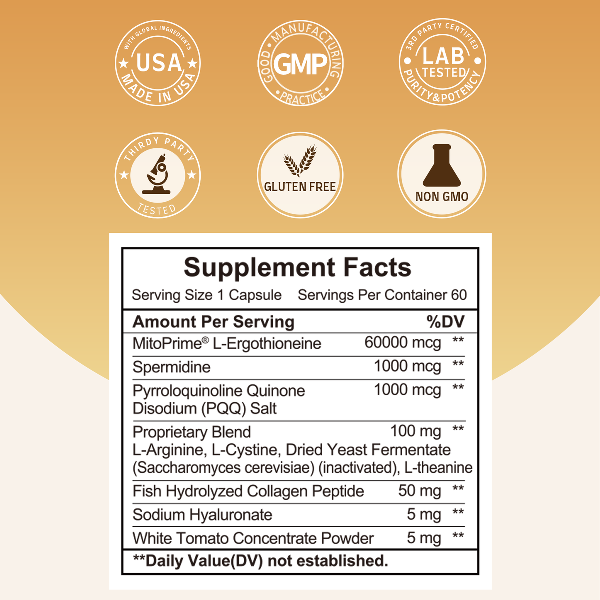 MKULE EGT60000 Cellular & Skin Nutrition Capsules