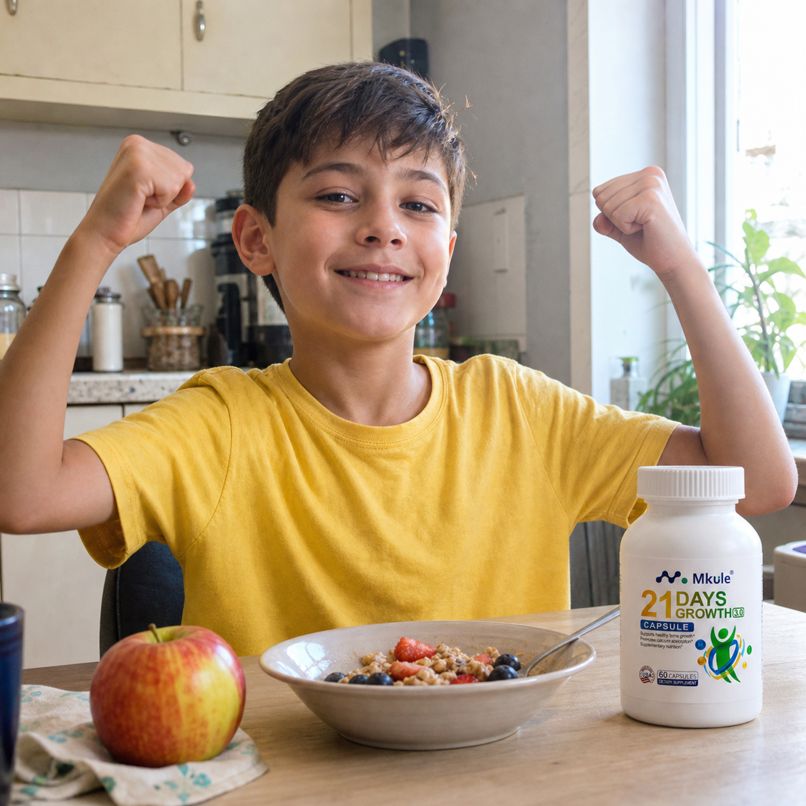 Child enjoying breakfast with MKULE 21 Days Growth
